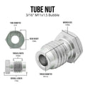 3/16" (M11x1.5 Bubble) | Tube Nut | Stainless Steel | 10ct - 4LifetimeLines