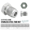 3/16" (M12x1.0 Bubble) | Tube Nut | Stainless Steel |  10ct - 4LifetimeLines