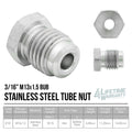 3/16" (M13x1.5 Bubble) | Stainless Steel Brake Line Tube Nut | 10ct - 4LifetimeLines