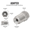 (3/8-24 Inverted)F to (1/2-20 Inverted)M | Stainless Steel Brake Line Adapter | 10ct - 4LifetimeLines