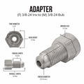 (3/8-24 Inverted)F to (3/8-24 Bubble)M | Stainless Steel Brake Line Adapter | 10ct - 4LifetimeLines