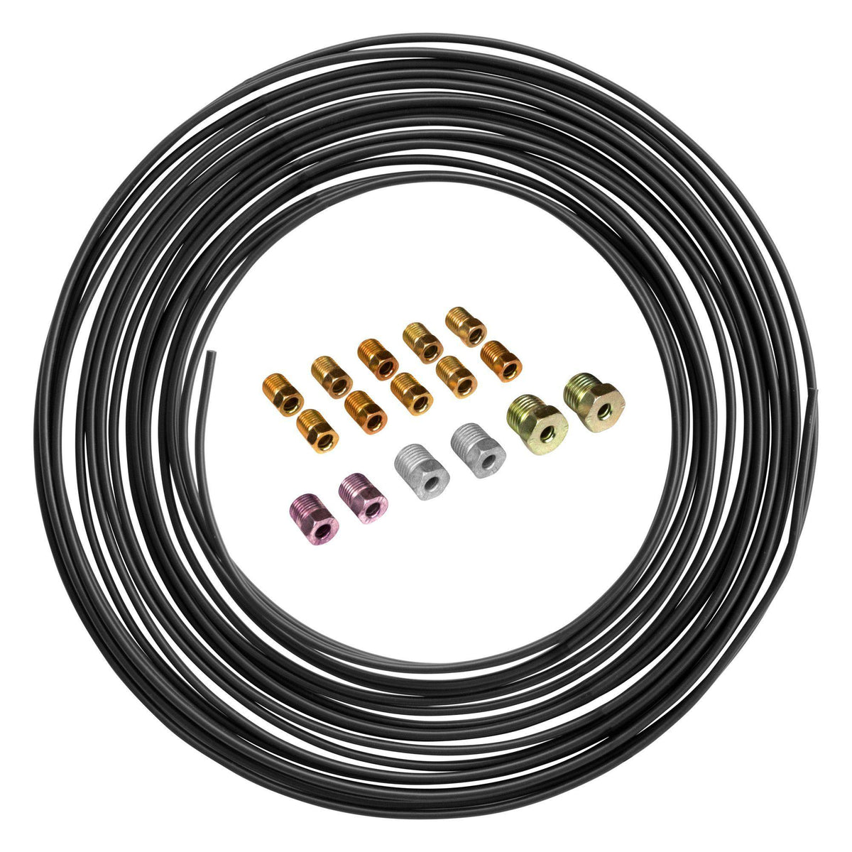 3/16" x 50' | PVF-Coated Steel Brake Line and Fitting Kit - 4LifetimeLines