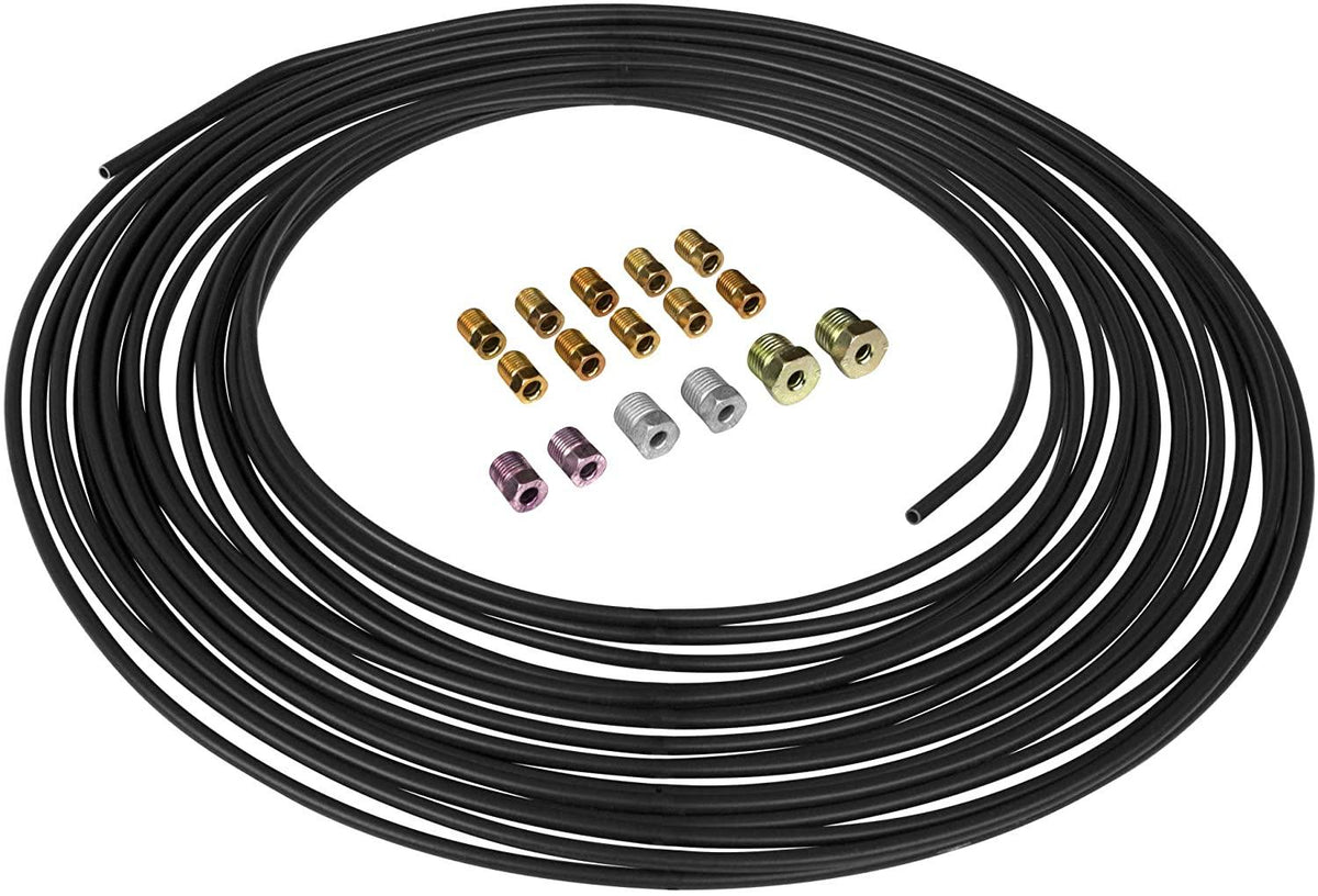 3/16" x 50' | PVF-Coated Steel Brake Line and Fitting Kit - 4LifetimeLines