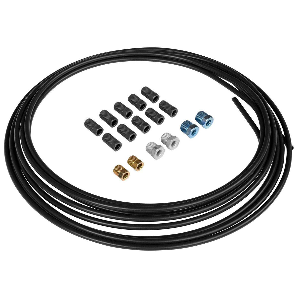 1/4" x 25' | PVF-Coated Steel Brake Line Kit with Fittings - 4LifetimeLines