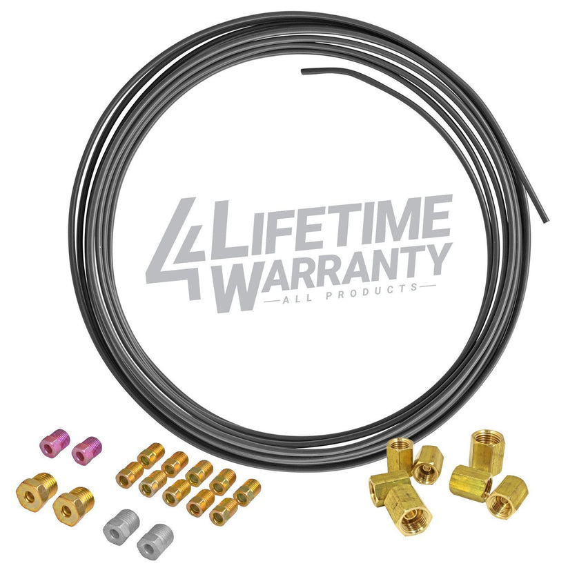3/16" PVF-Coated Steel Brake Line Replacement Kit and 3/16" Union Kit - 4LifetimeLines