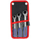 Ratcheting Open End Line Wrench Kit | Metric | 3 Wrenches - 10 mm, 12 mm, 15 mm