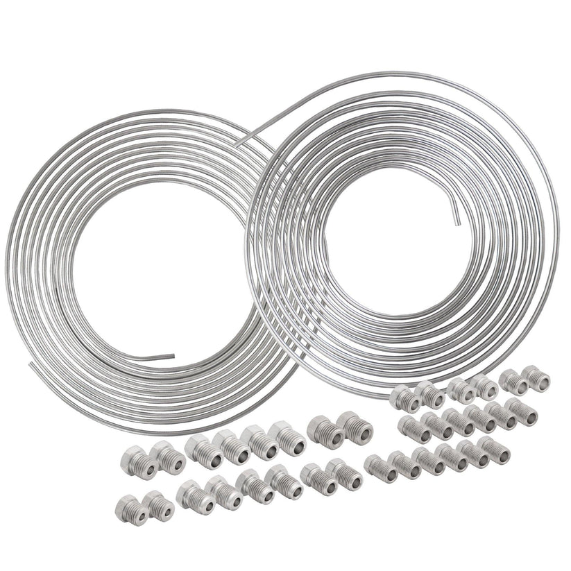 25 ft 3/16" and 1/4" Stainless Steel Brake Line Kit | 32 Stainless Steel Fittings - 4LifetimeLines