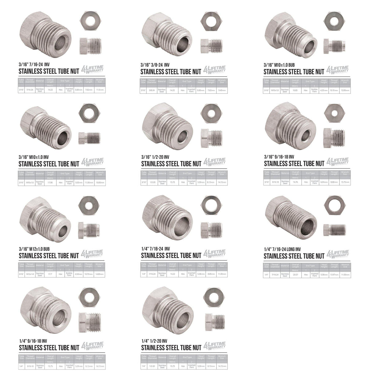 25 ft 3/16" and 1/4" Stainless Steel Brake Line Kit | 32 Stainless Steel Fittings - 4LifetimeLines