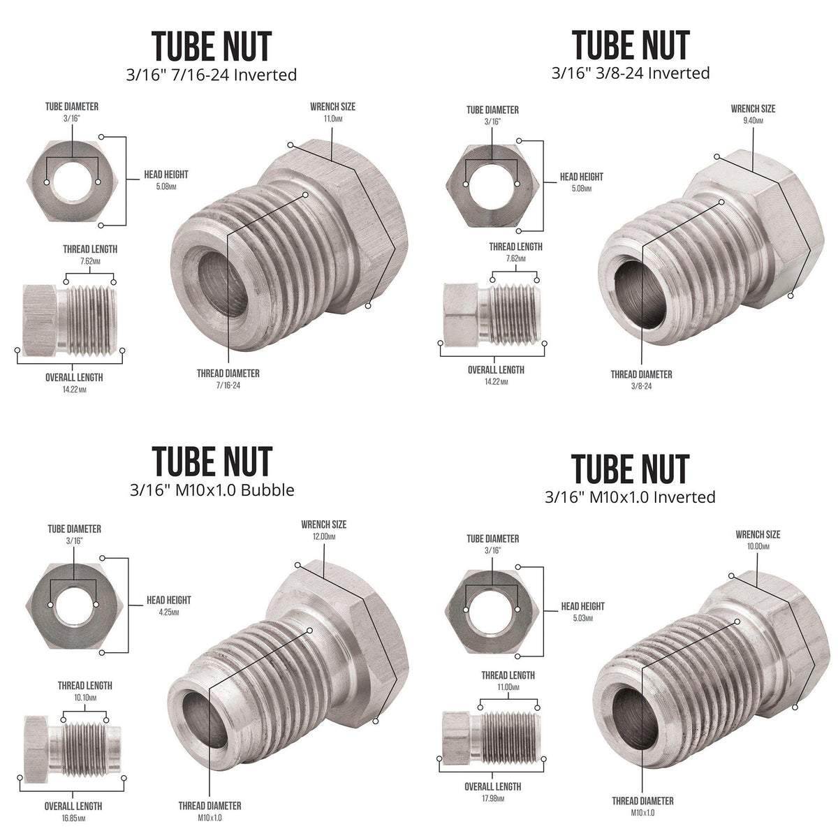3/16" x 25' | Stainless Steel Brake Line Kit | 16 SAE Thread Fittings - 4LifetimeLines