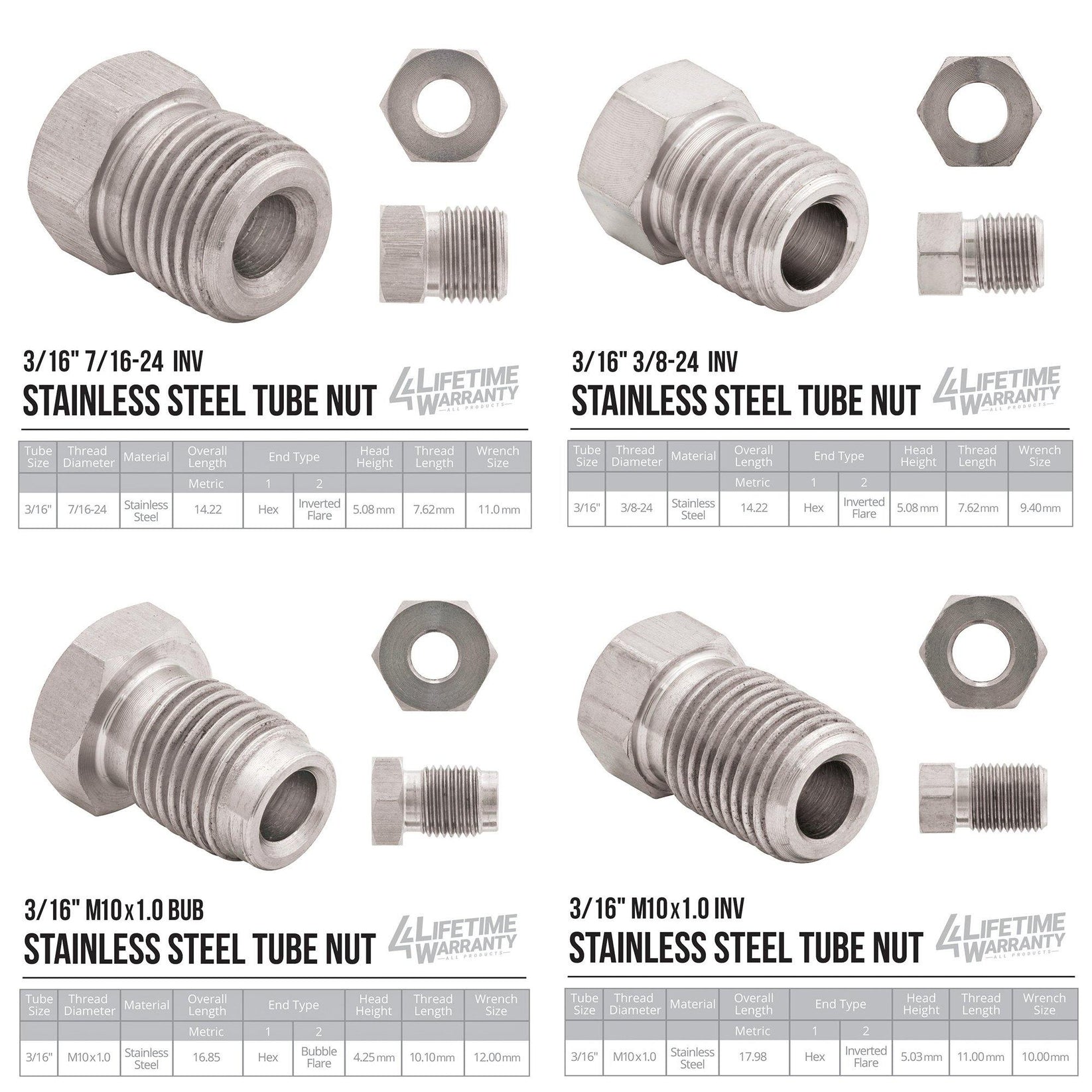 3/16 Stainless Steel Brake Line Kit - 25 Ft + 16 Fittings | 4LifetimeLines