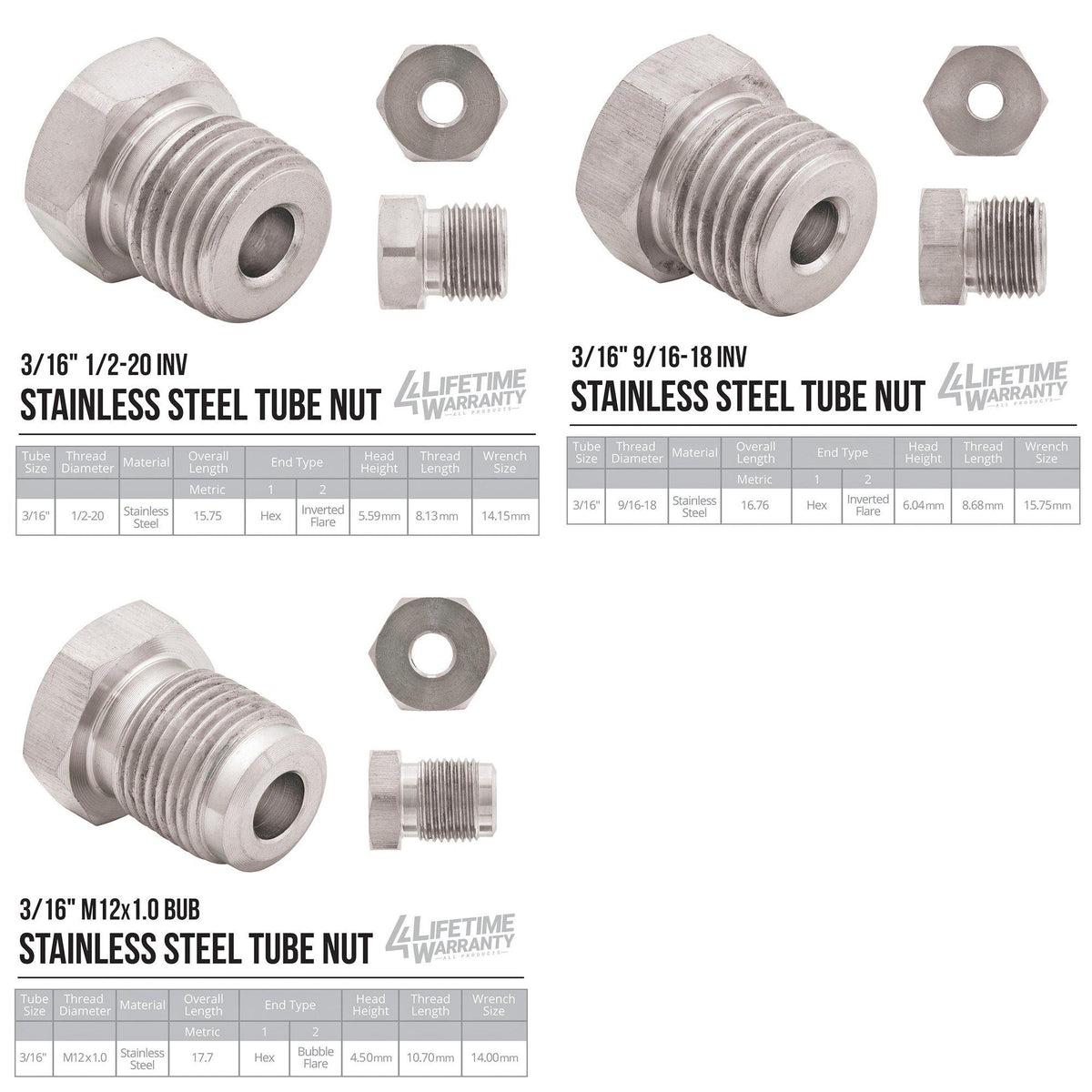 3/16" x 25' | Stainless Steel Brake Line Kit | 16 SAE Thread Fittings - 4LifetimeLines