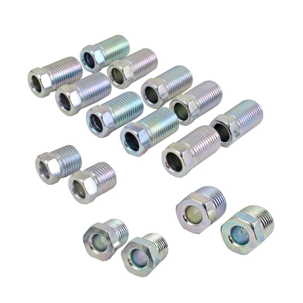 1/4" Brake Line Fitting Kit | Steel | 16pk