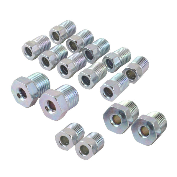 3/16" Brake Line Fitting Kit | Steel Tube Nuts | 16ct